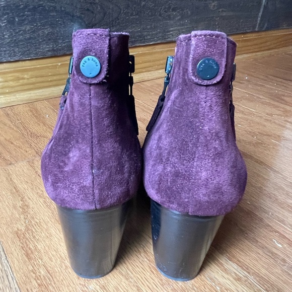 RAG & BONE Margot Suede Burgundy Purple Side Zip Heeled
Booties Size 39 - Picture 4 of 9